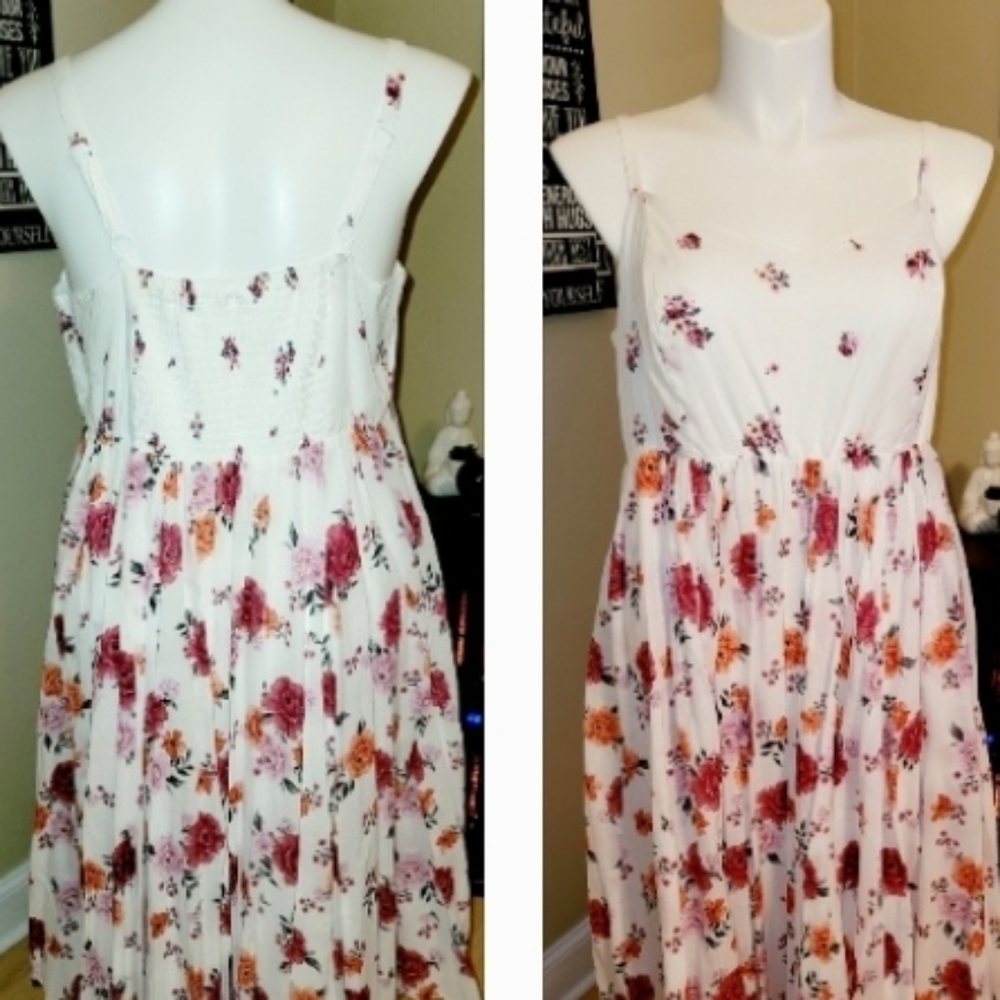 NWT Torrid white floral midi dress